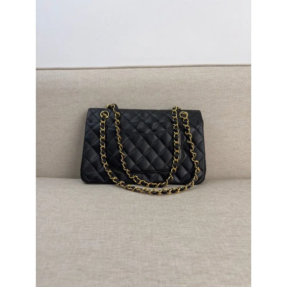 CHANEL Black Lambskin Classic Flap Medium GHW